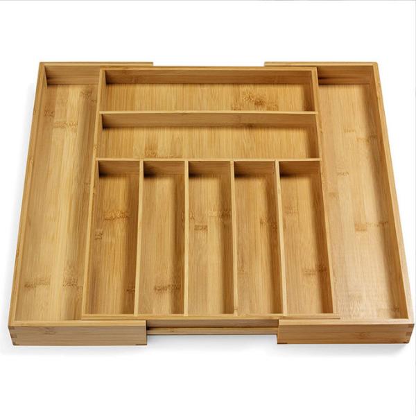 Buy cheap Expandable Bamboo Kitchen Utensils Silverware Drawer Cutlery Organizer Tray from wholesalers