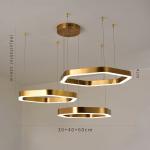 Modern Led Chandelier Gold Living Room Lamp Simple Creative Gold Chandelier(WH