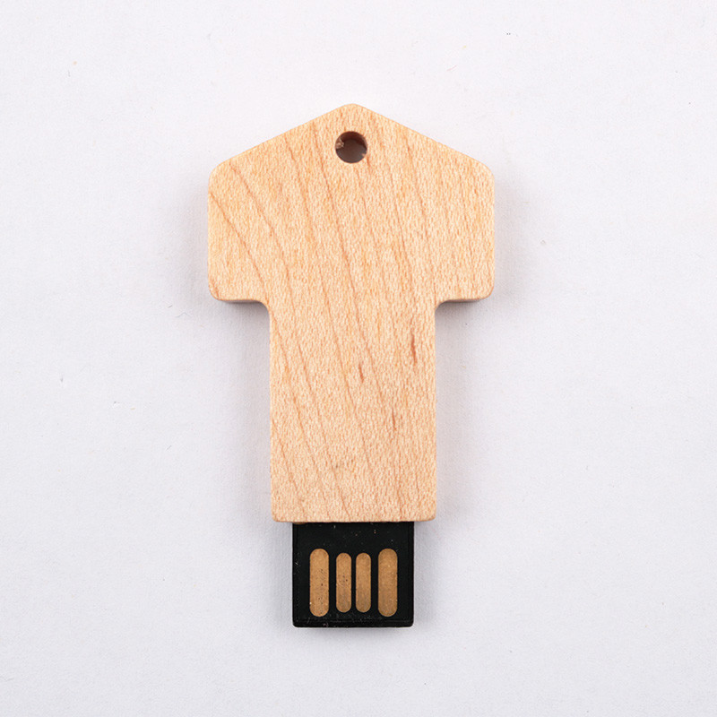Maple Wooden USB Flash Drive Key Shaped Fast Reading 64GB 128GB 256GB