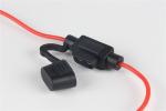 Black 30 Amp Panel Mount Fuse Holder , Automotive Inline Fuse Holders