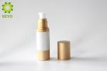 Round Shape Plastic Empty Foundation Bottle With Pump Cap 30ml 50ml Optional