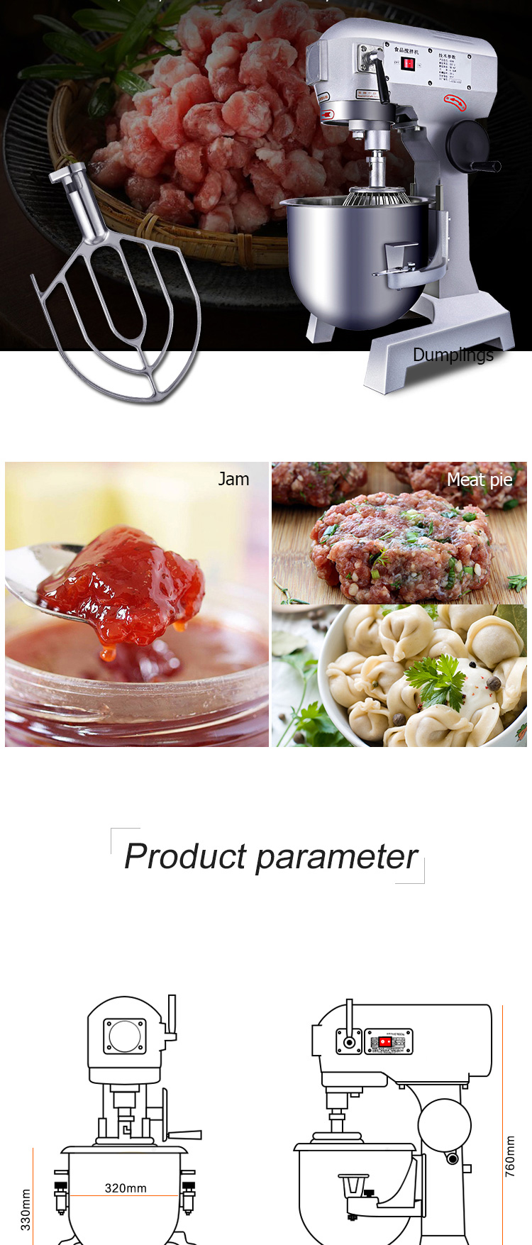 Electric 65kg Stainless Steel Spiral Parts Cake Dough Mixer Machine for Your Benefit