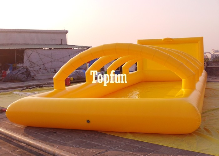Yellow Customized Inflatable Sports Games With Obstacle Arch N Basket Hoops