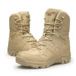 High Quality Leather Combat Tactical Boots Waterproof High Top Black Genuine
