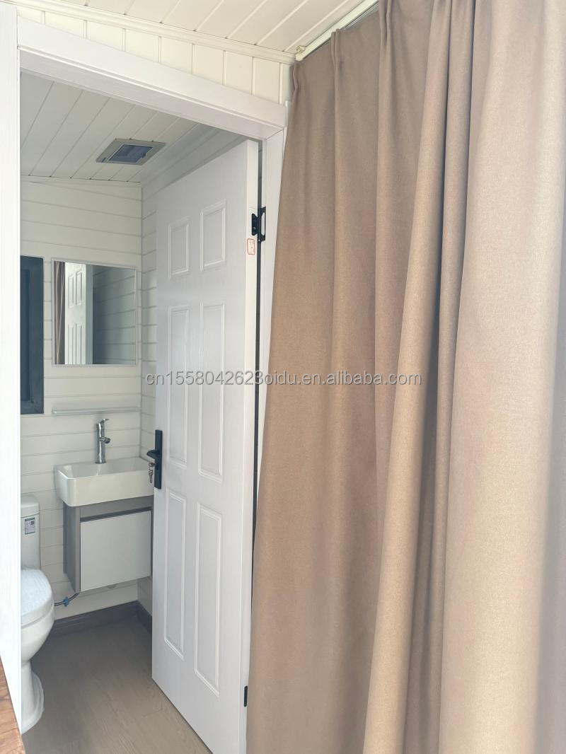 Hotel 20ft Modular Prefabricated Container House with Big One-Sided Glass Sunroom and Aluminum Alloy Windows