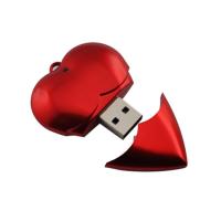 Buy cheap Red 32g Usb Flash Drive , Heart Shaped Round Plastic Usb Flash Drive product