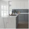 Buy cheap White Wooden L Shape Modular Kitchen Cabinets With Island from wholesalers