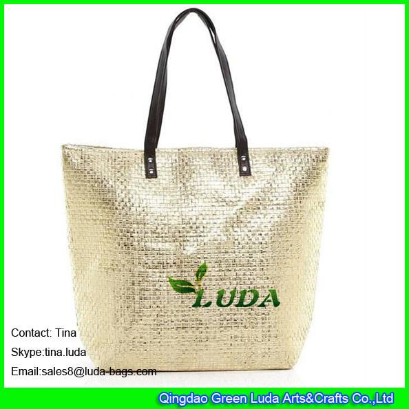 Buy cheap LUDA cute purses for sale metallic paper cloth fabric straw beach totes from wholesalers