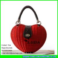 Buy cheap LUDA fashion heart shape rattan plaited woven shoulder bag cross body bag product