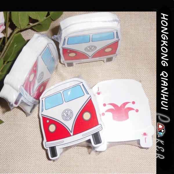 CUSTOMIZED IRREGULAR SHAPE PAPER PLAYING CARDS FOR VOLKSWAGEN PROMOTION
