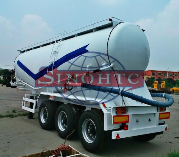Buy cheap 40m3 Powder Cement Tanker Trailer , 6 / 12 Tyre Heavy Duty Cement Bulker Trailer from wholesalers