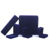 Buy cheap China Manufacturing wholesale high end Handmade Necklace Ring Box Jewellery Packaging Custom logo Luxury Square Suede Velvet Blue Jewelry Box from wholesalers