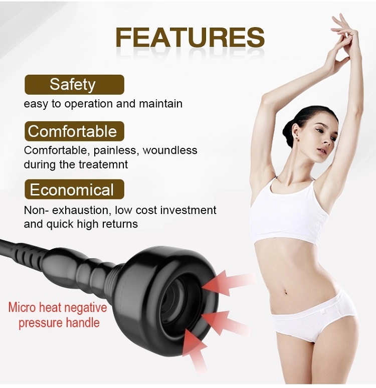 Portable 75W Black Color Body Massager Cavitation Vacuum Slimming Weight Loss Machine