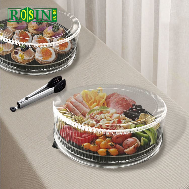 Disposable PET Round 12 Inch Cake Container Customizable With Clear Lid