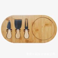 Buy cheap Bamboo Cheese Board 3-Piece Set Wooden Round Cheese Board Cheese Knife 4-Piece product