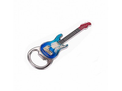 Metal Guitar Bottle Opener with Logo Printing,Good quality metal zinc alloy die casting guitar shape bottle opener, logo