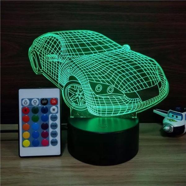 Buy cheap Popular Super Car Designs Acrylic 3D LED Night Light for Gift rechargeable and remote control for many colors from wholesalers