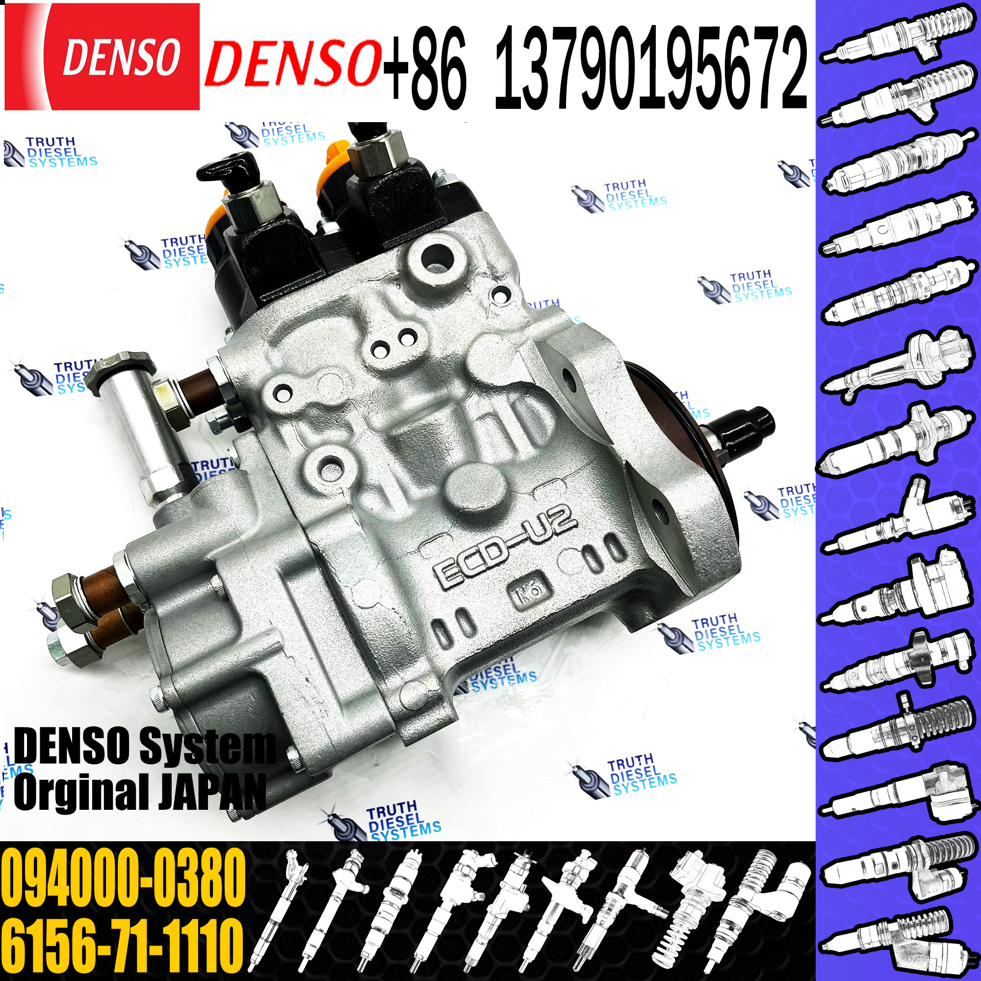 HP0 Pump 6156-71-1112 Diesel Fuel Injection Pump 094000-0380 for Komatsu SAA6D125E-3