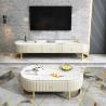 Buy cheap Modern Stainless Steel Marble Oval Coffee Tea Table With Drawers from wholesalers