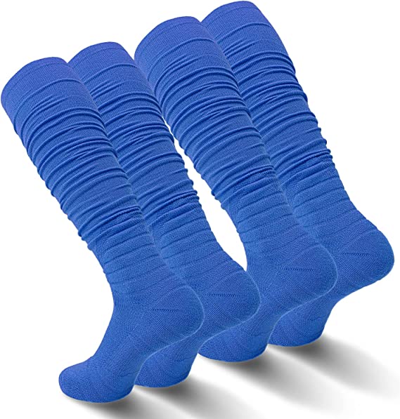 Extra Long Padded Football Scrunch Socks for Youth Athletes' Comfort and Support