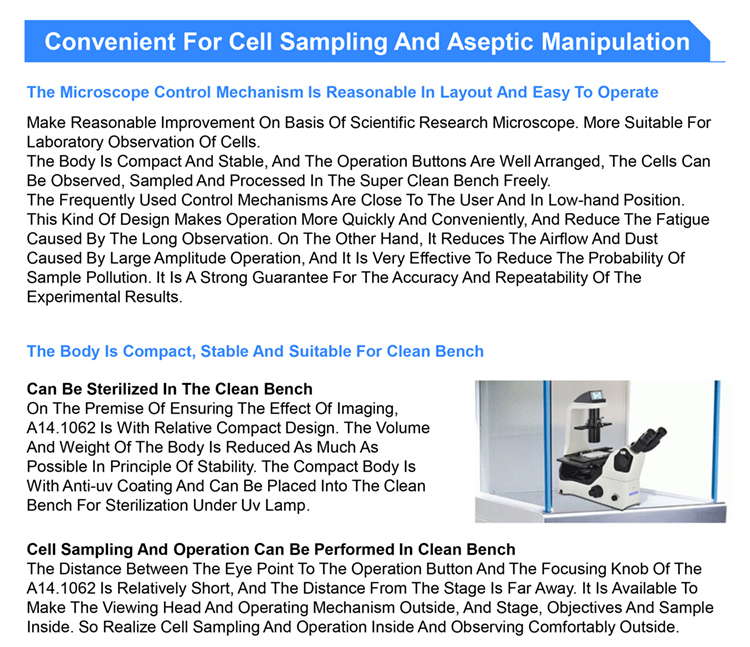OPTO EDU A14.1063 Inverted Optical Microscope , Phase Contrast Microscope Magnification 4x