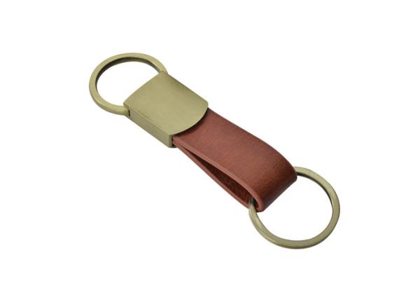 Buy cheap Pantone Leather Key Ring Holder Color Tape 10mm Brass Plating Personalised from wholesalers
