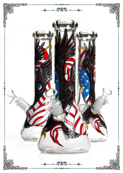 Buy cheap 7MM Beaker Eagle Art On Glass Bongs With PHOENIX STAR LOGO from wholesalers