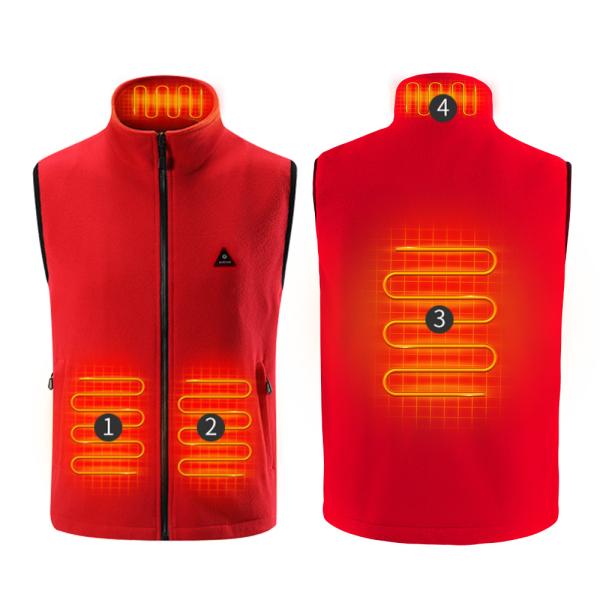 Buy cheap Red Rechargeable Heated Gilet Winter Outdoor Heated Electric Thermal Waistcoat from wholesalers