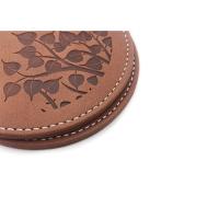 Buy cheap Debossed Logo Drink Coasters With Logo PU Leather Brown Pantone product