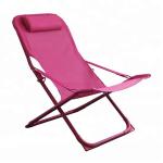 Grey Folding Beach Lounge Chair Aluminum Frame Foldable Beach Lounge Chaise For