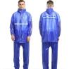 Buy cheap Breathable Rain Coat Hi Vis Heavy Duty PVC Rain Suit Reflective Blue from wholesalers