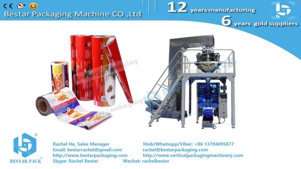 Buy cheap Food grade plastic wrapping roll film for potato chips with Bestar automatic packing machine from wholesalers