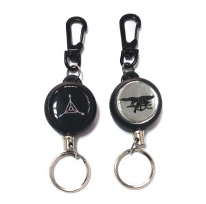 Wholesale Airport / Hotel Black Retractable Id Card Reel With 60Cm Length Nylon Cord from china suppliers