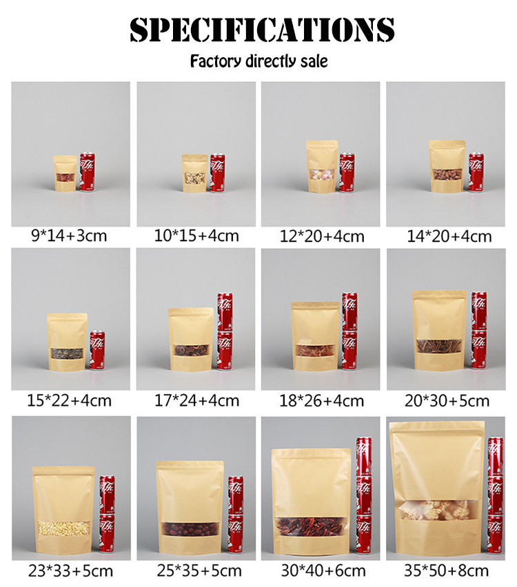 Heat Sealing BOPP Brown Kraft Paper Food Pouches Zipper Lock With Valve
