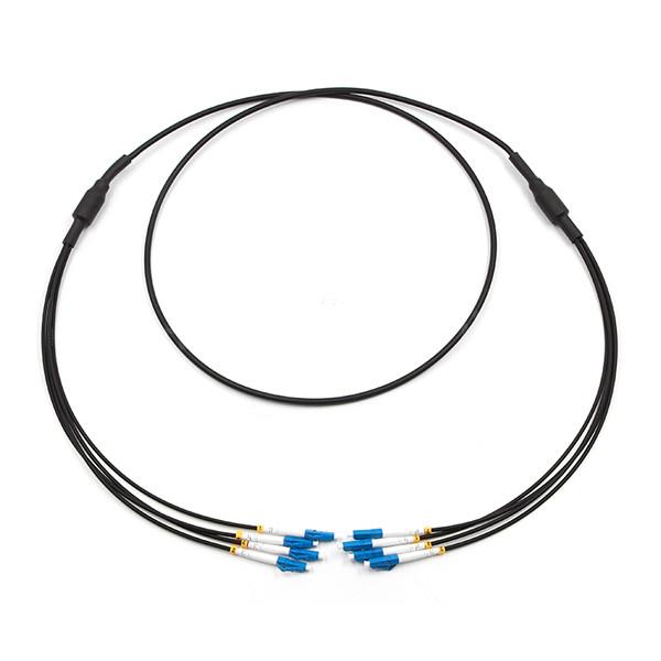 Buy cheap LC To LC 4 Strand Single Mode 9/125 LSZH Breakout Cable 3.0mm Black from wholesalers