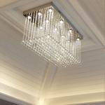 Dangling Crystal long ceiling lamp Fixtures House Project Lighting Fixtures (WH