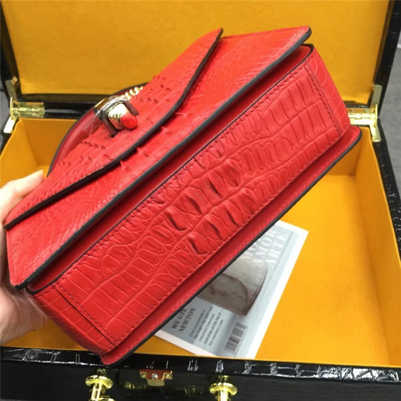 Authentic Real Crocodile Skin Lady Purse Genuine Alligator Leather Women Single Cross Shoulder Bag Female Small Handbag