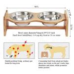 Custom Bamboo PET Feeder Cervical Spine For Cat Dog 13x19.5x40.6cm