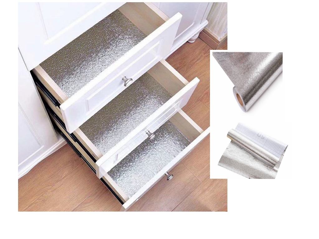 10m Length Removable Wallpaper for Walls Aluminum Foil Peel Stick Self Adhesive