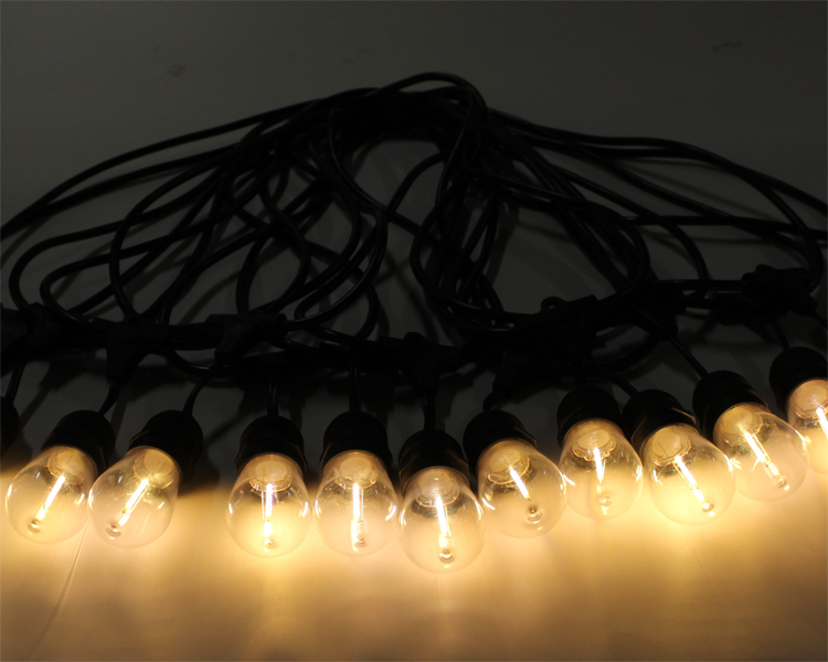 IP65 15M LED S14 String Lights Waterproof E27 Warm LED Retro Edison Filament Bulb Outdoor Street Garden Patio Festoon Lighting