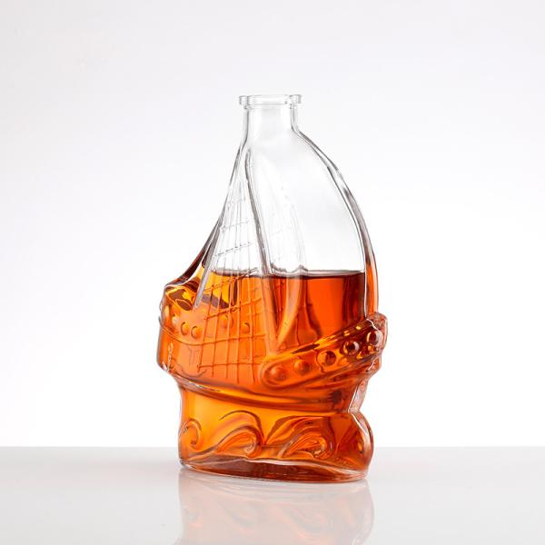 Buy cheap 500ml 750ml Shaped Liquor Bottle with Cork Made of Super Flint Glass Material from wholesalers