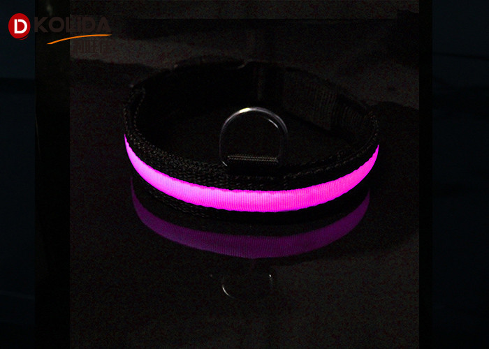 3 Colors Adjustable LED Dog Collar , Flashing Luminous Dog Collars Outdoor
