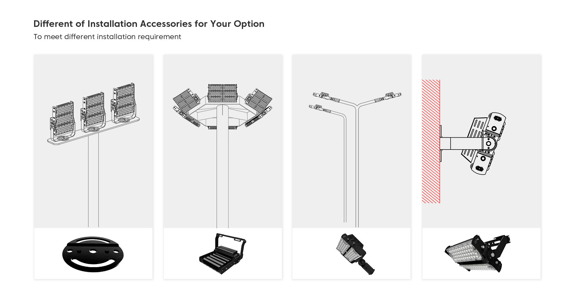 OEM 100W LED Outdoor Flood Lights Powder Coated Aluminum Housing