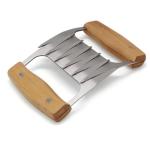 Metal Meat Shredder Claws Stainless Steel Meat Forks with Wooden Handle for