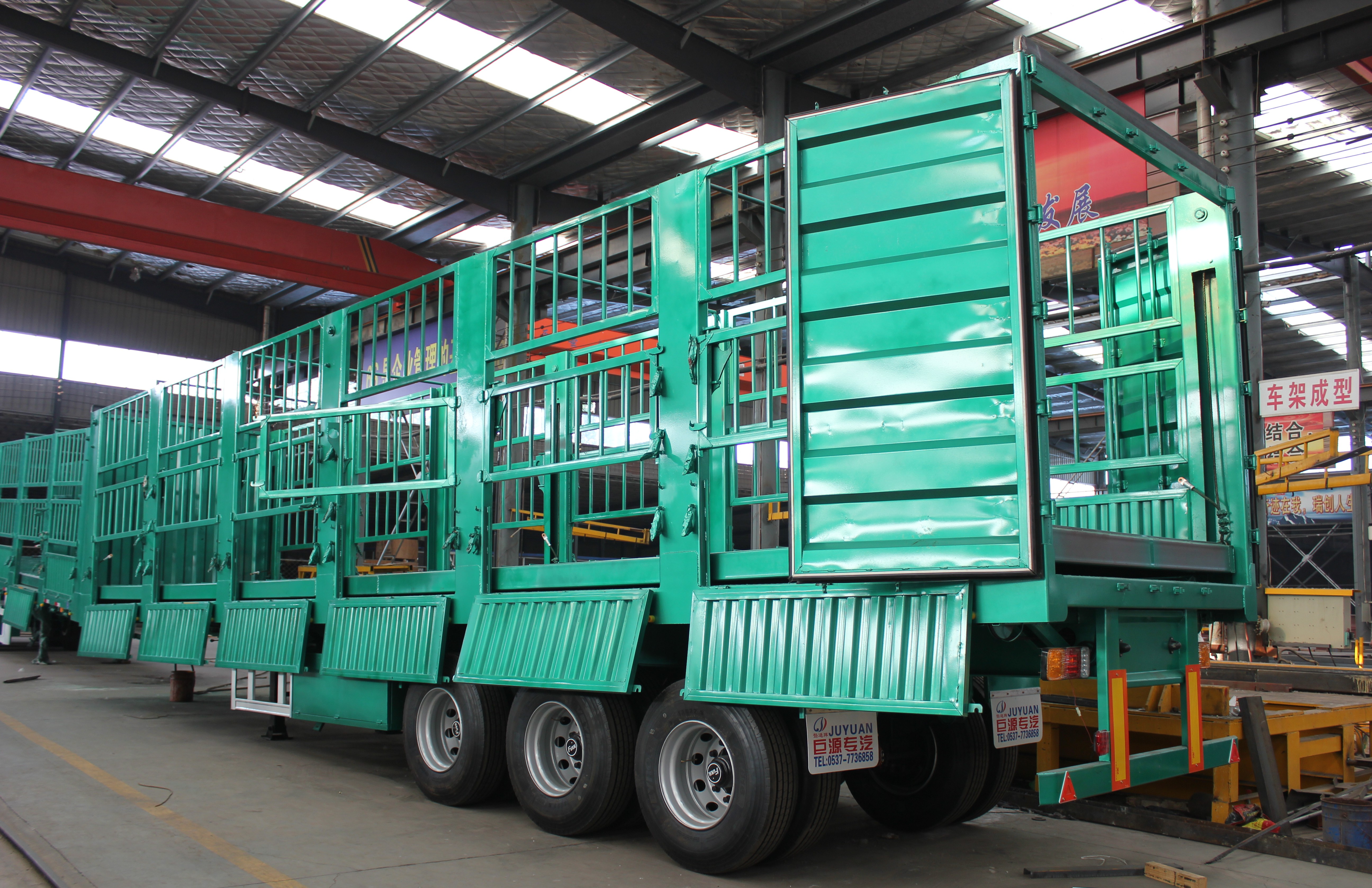 50Ton Leaf Spring Fence Cargo Transport Semi Trailer /Kin Pin 2''/3.5'' Bolt Type