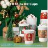 Buy cheap Christmas Paper Coffee Cups With Sleeves Lids 12 Oz Xmas Disposable Party Cup Christmas Tree Hot Cocoa Cups from wholesalers