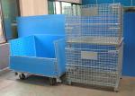 Stacking Folding Steel Wire Container , Industrial Wire Container Storage Cages