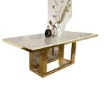 New Stainless Steel Marble Apartment Rectangular Dining Table