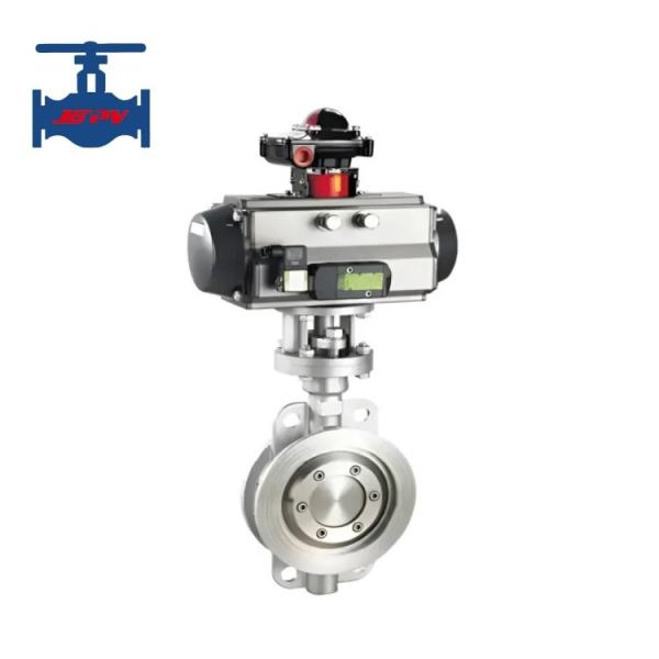 Pneumatic Actuator Driven Cast Steel Stainless Steel Wafer Type Triple Eccentric