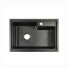 Buy cheap Acrylic Resin Black Quartz Kitchen Sink With Drainboard 680*460mm from wholesalers